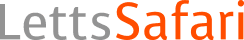 LettsSafari Logo, a grey Letts with an orange Safari.