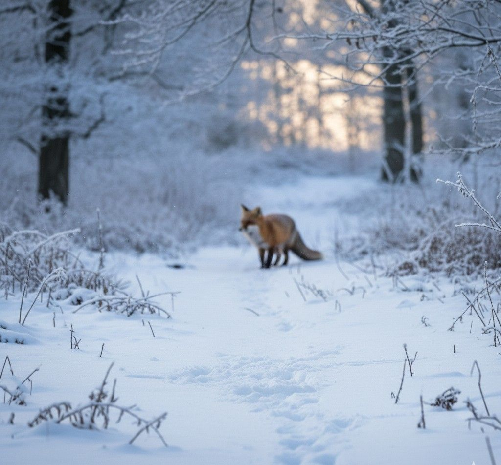 Fox in Dawlish Park, Exeter in Winter